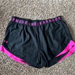 Under Armour Women's Athletic Shorts in Black and Pink